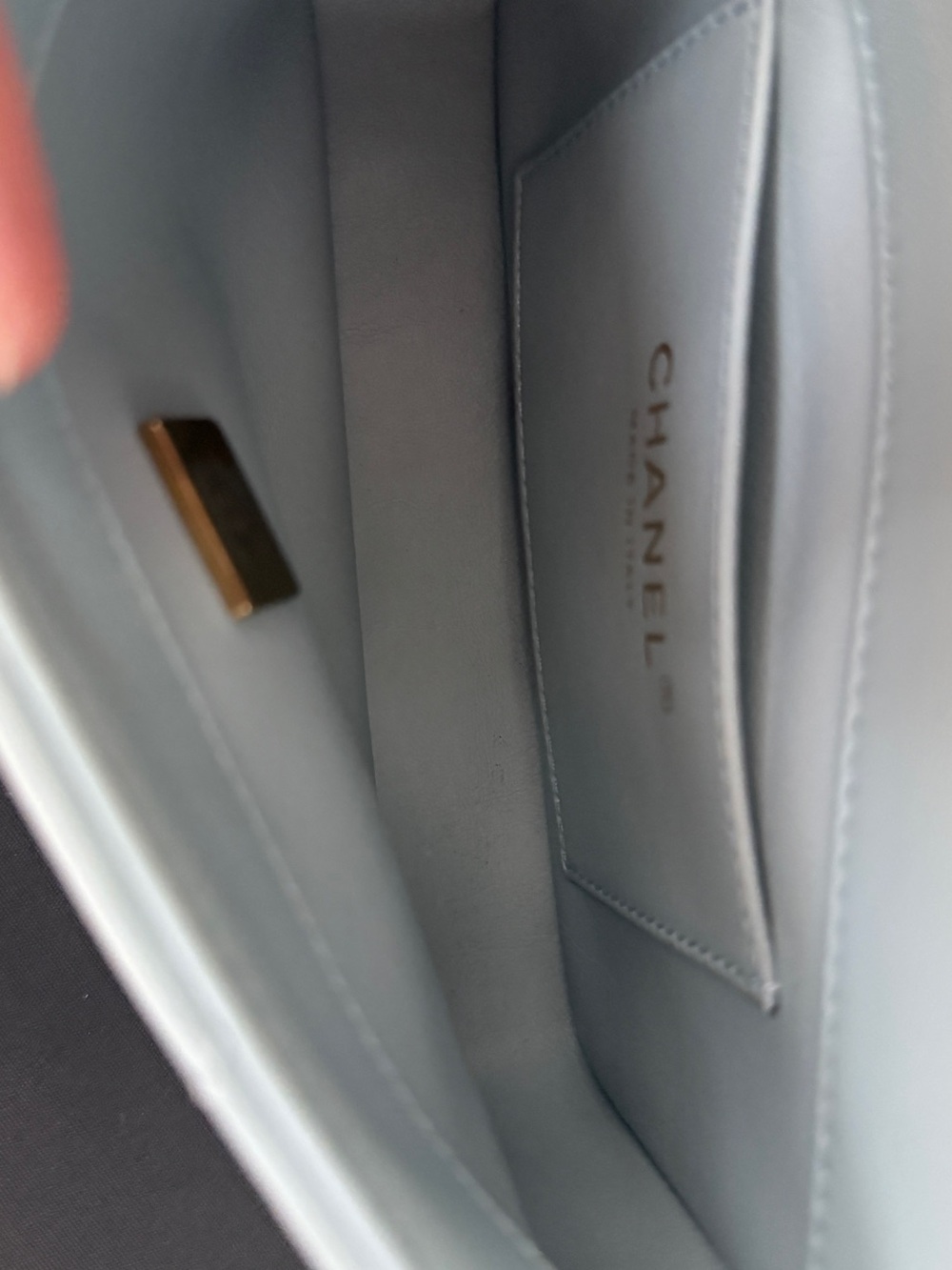 CHANEL Pending CC Square Flap Bag Quilted Lambskin, Blue - Picture 7 of 13